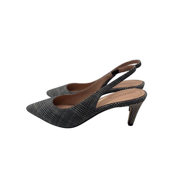 Cole Haan Women\'s Vandam Sling Back Multi Plaid Textile Pumps Size 9